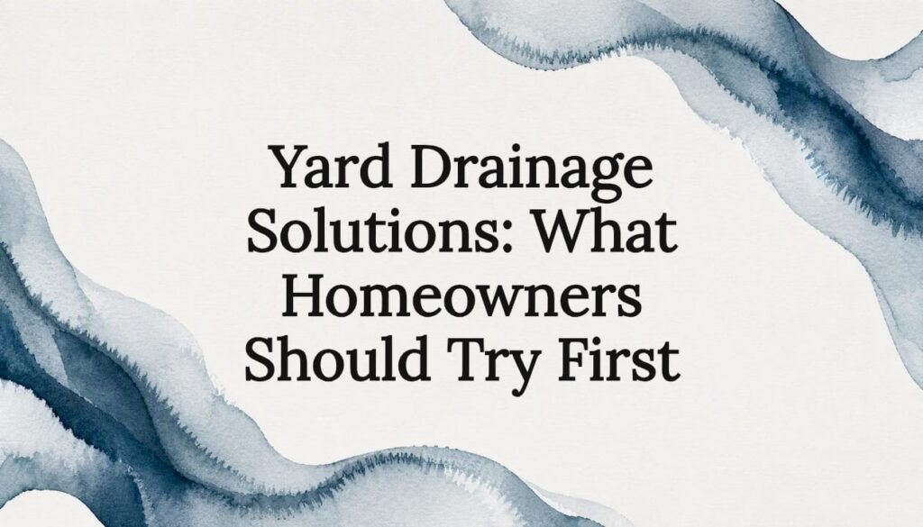 Decorative title card illustration for yard drainage solutions article