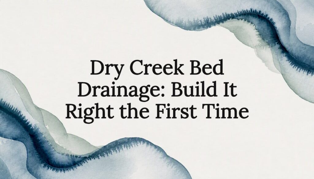 Decorative title card illustration for dry creek bed drainage