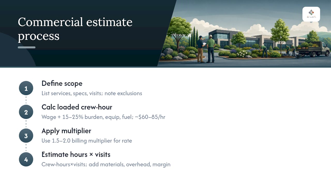 Four-step commercial landscaping estimate process
