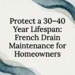 Decorative French drain maintenance title card
