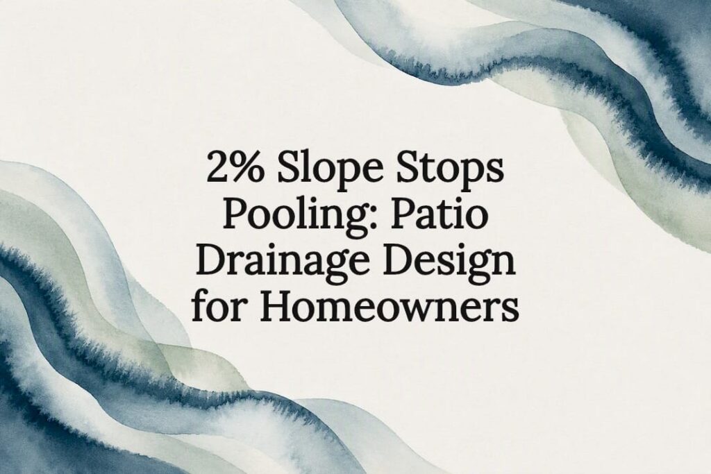Decorative patio drainage title card