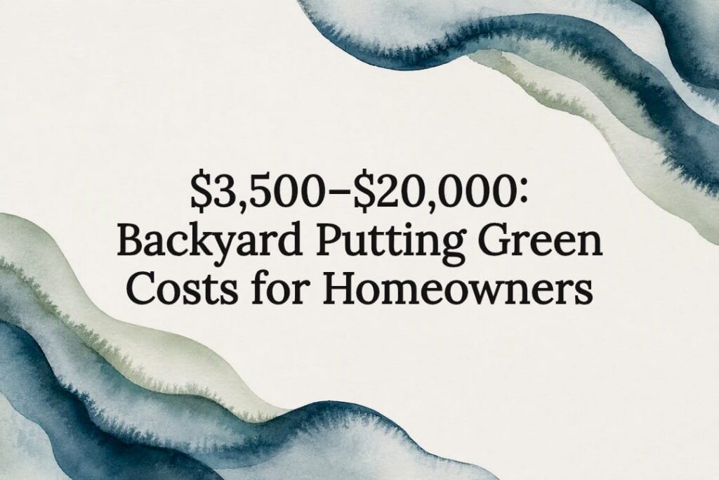 Decorative backyard putting green title card