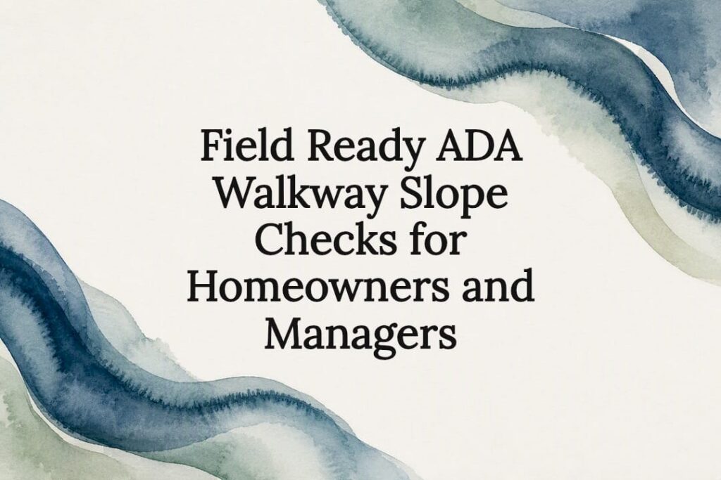 Decorative ADA walkway slope title card
