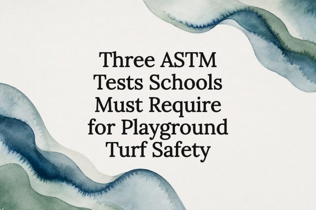 Decorative playground turf safety title card
