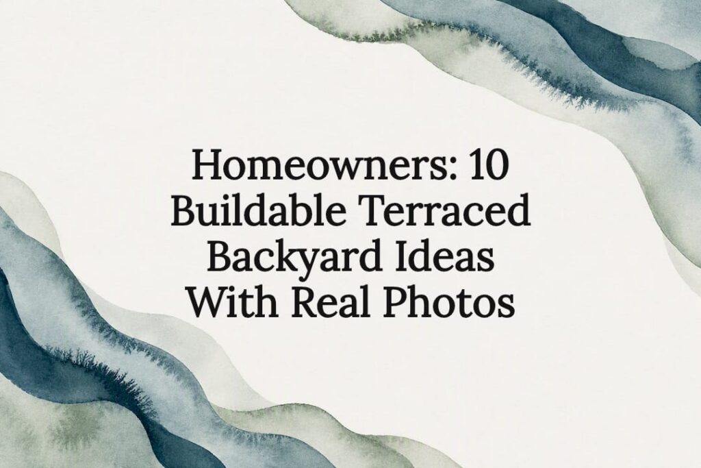 Decorative terraced backyard title card