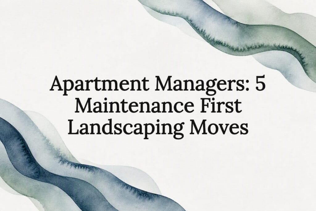 Decorative apartment landscaping title card