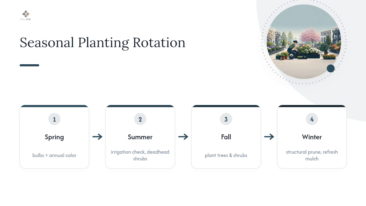 Four-season apartment landscape maintenance cycle