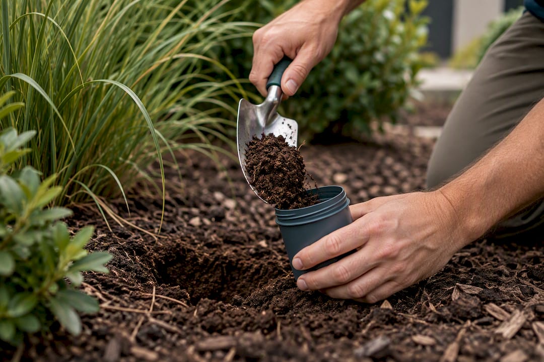 Soil sample collected from commercial planting bed