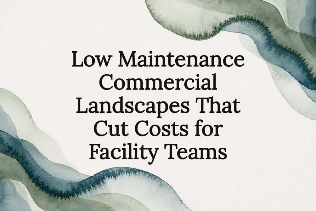 Watercolor title card for low maintenance landscapes