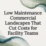 Watercolor title card for low maintenance landscapes