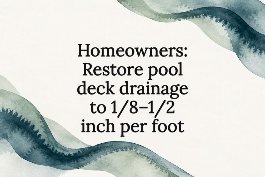 Decorative pool drainage article title card