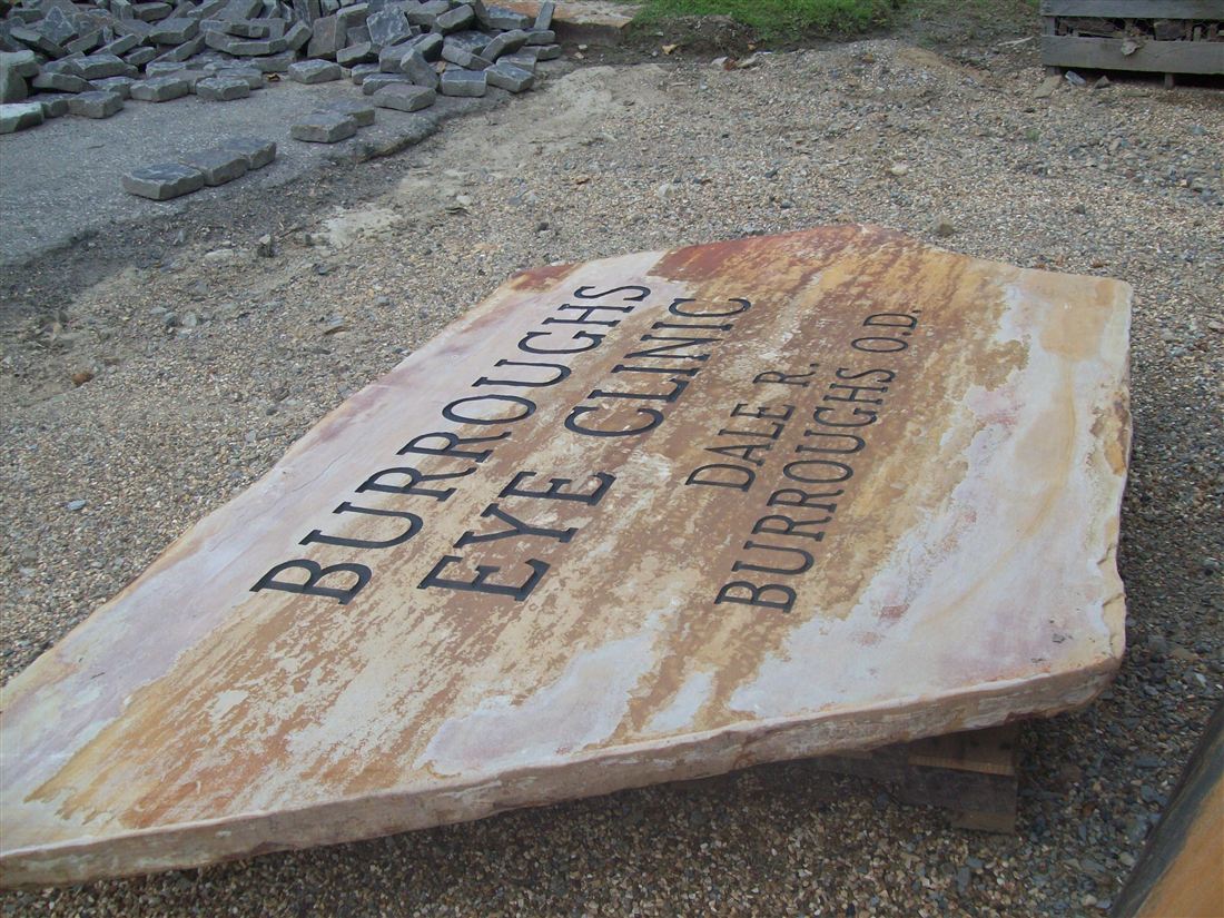 Burroughs Eye Clinic, engraved slab, before installation