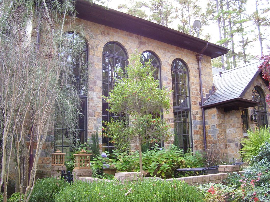 Courtyard elevation, arched windows