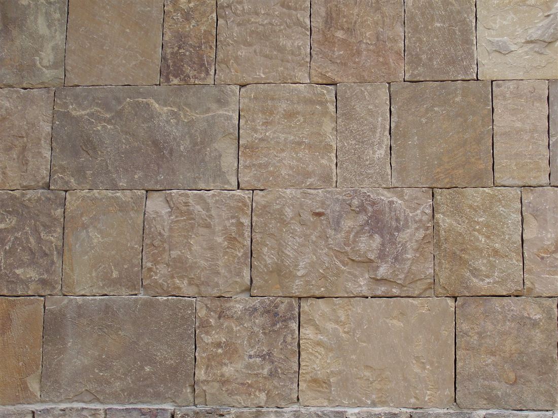Cut limestone block, close
