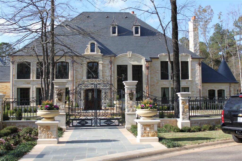 French Chateau in Cut Limestone, Central Arkansas