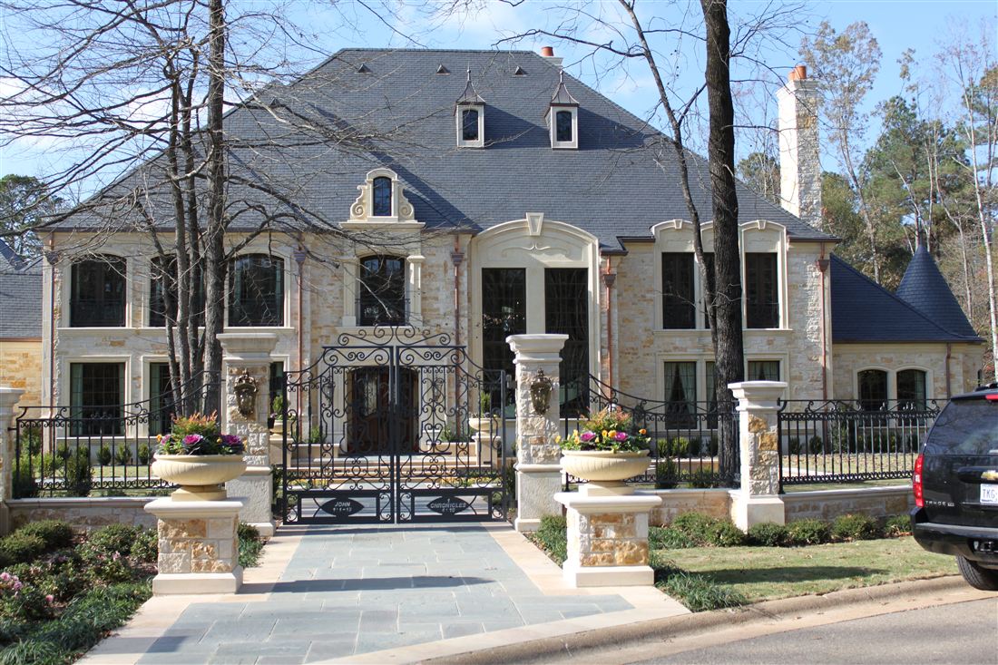 French Chateau in Cut Limestone, Central Arkansas