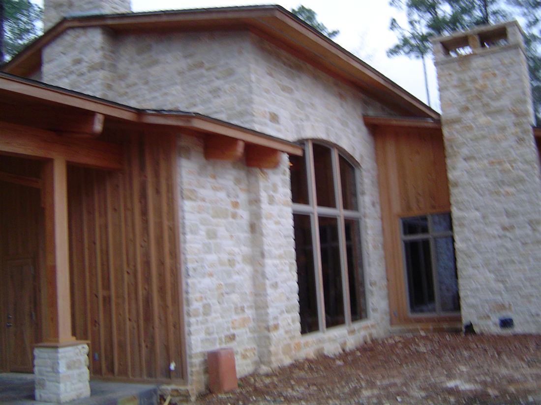 Gable end, limestone under the timber roof