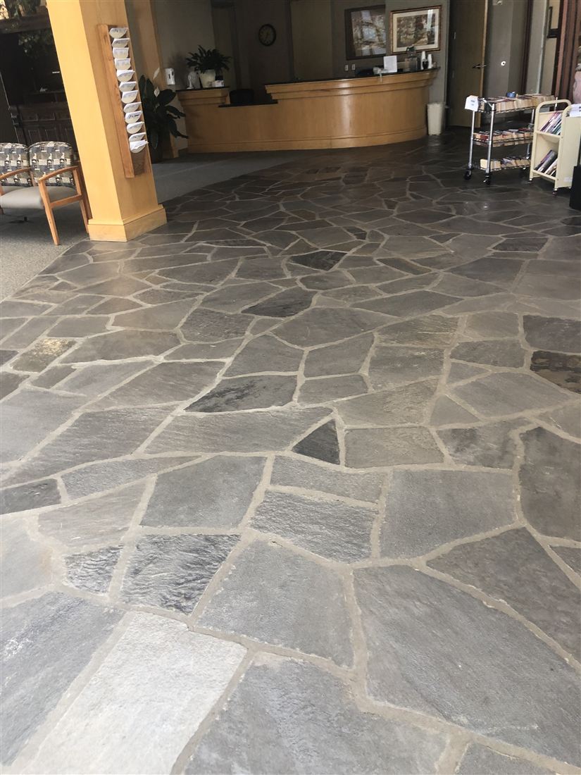Gray flagstone, interior floor