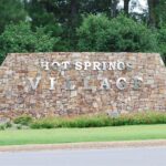 Hot Springs Village entrance, mosaic stone monument