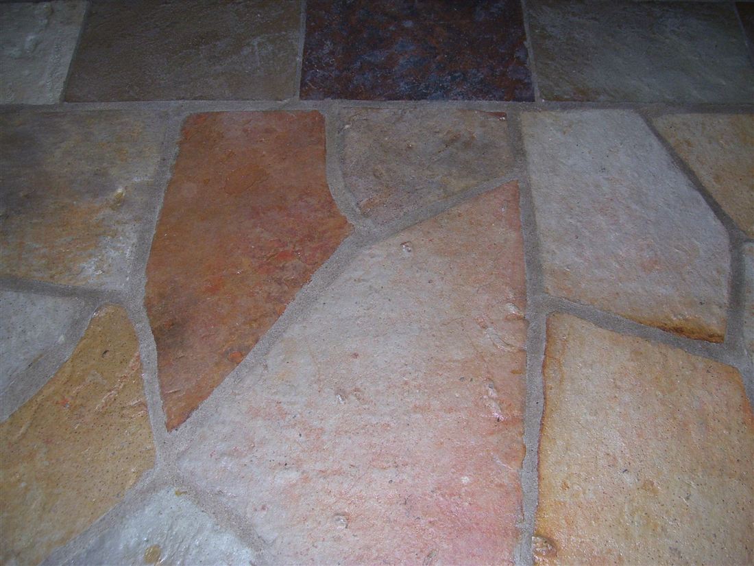 Irregular flagstone floor