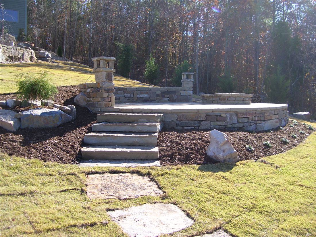 Patio steps, slab treads and stepping stones