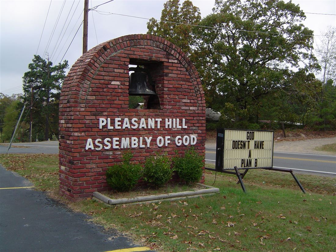 Pleasant Hill Assembly of God, brick bell tower