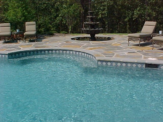 Pool deck, flagstone