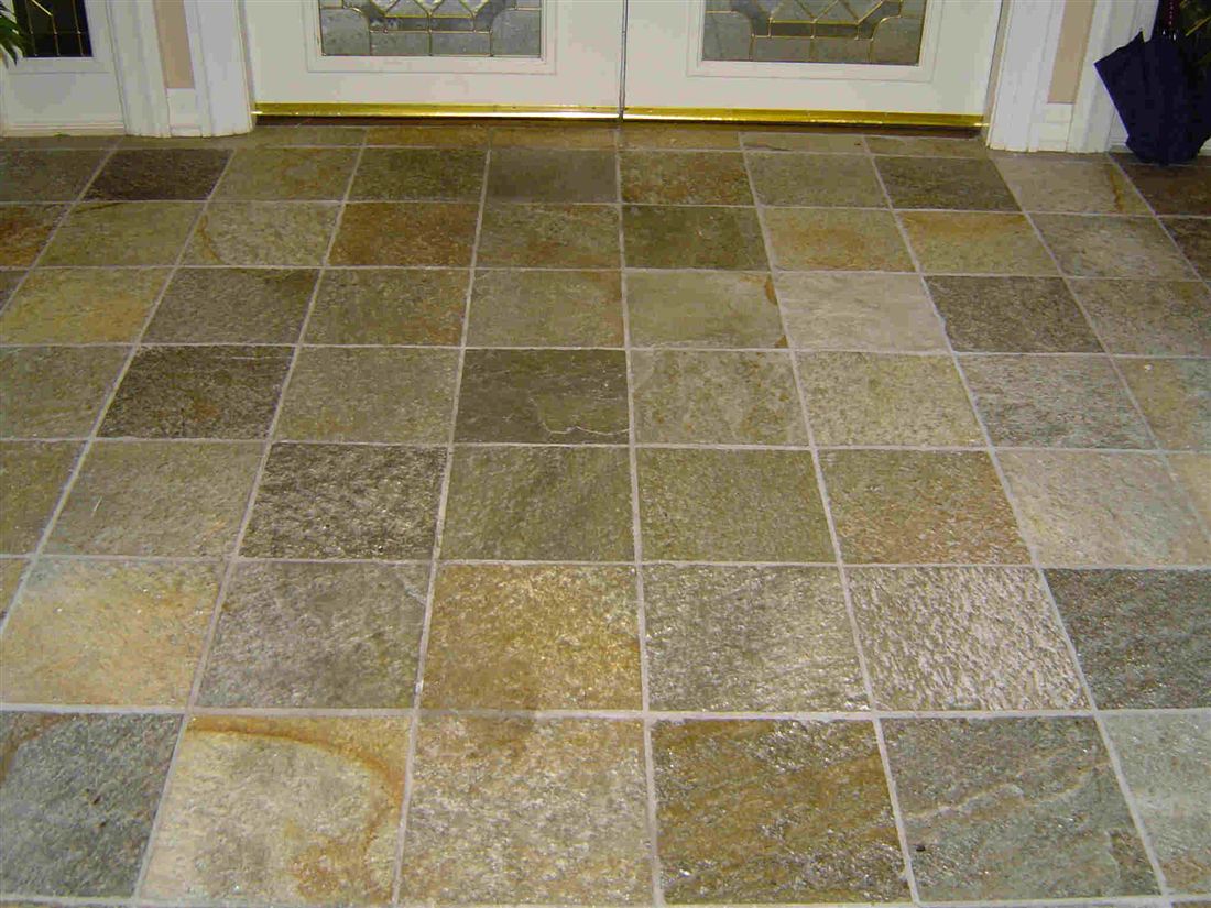 Quartzite tile floor, clubhouse