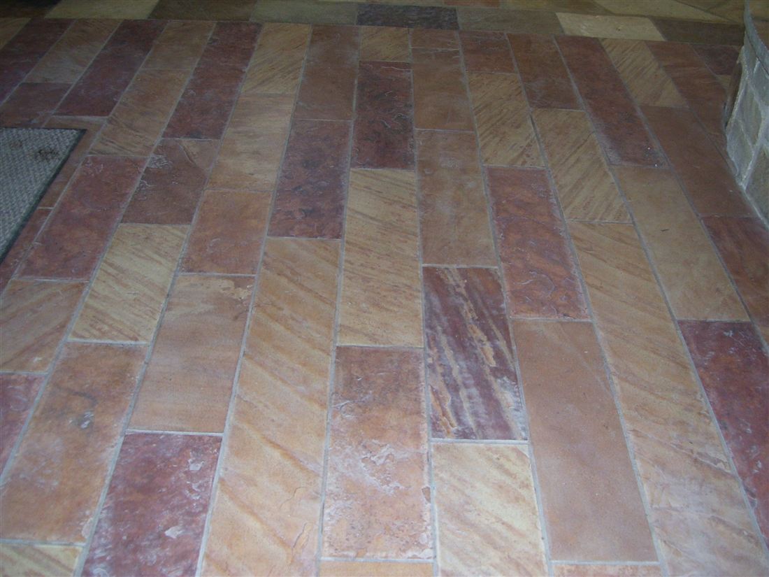Sandstone plank floor