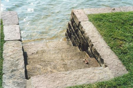 Seawall steps, to the water