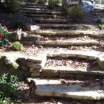 Slab steps, through a garden