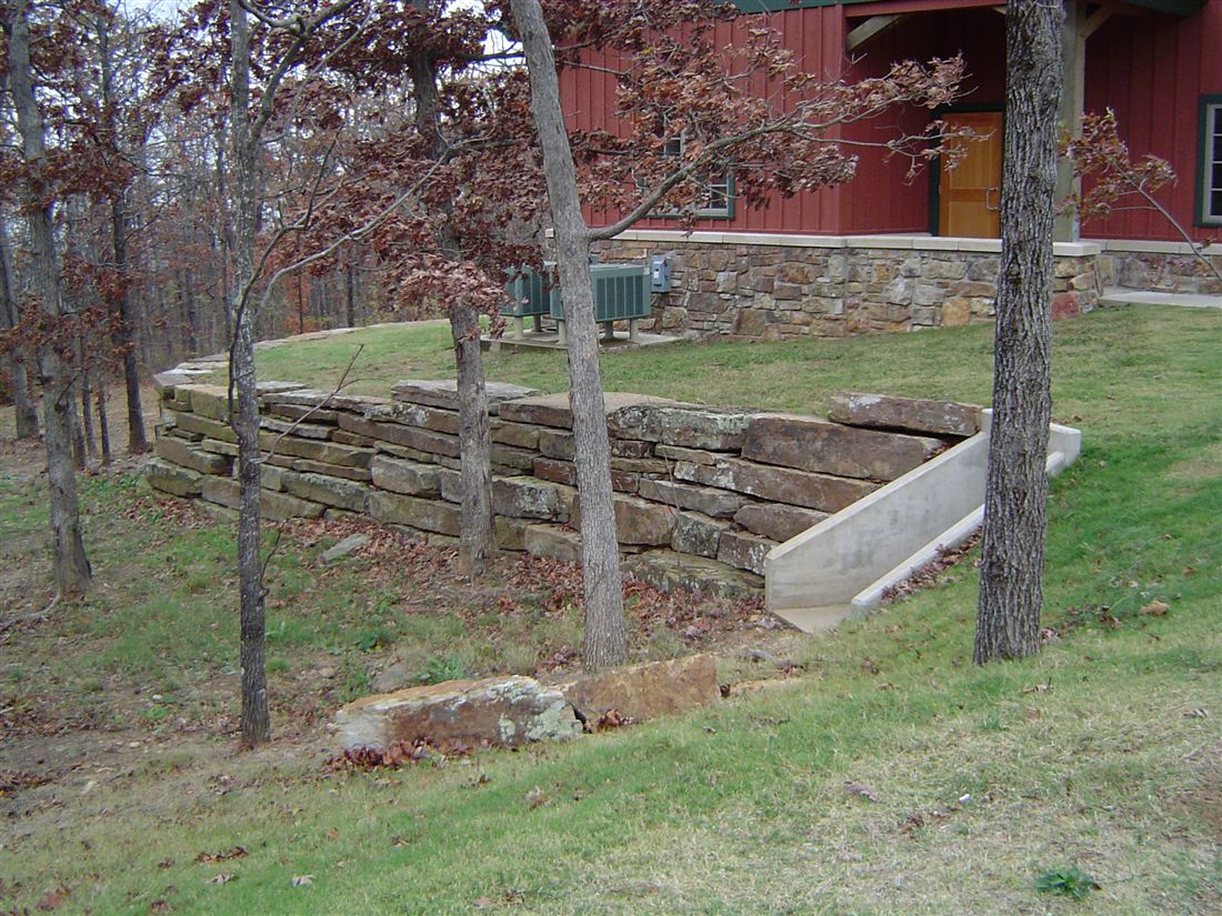 Stacked slab walls, at a farmhouse