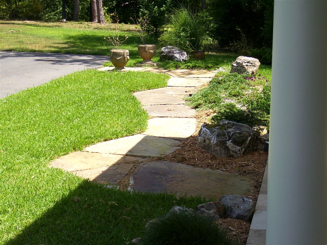 Stepping path, with boulders