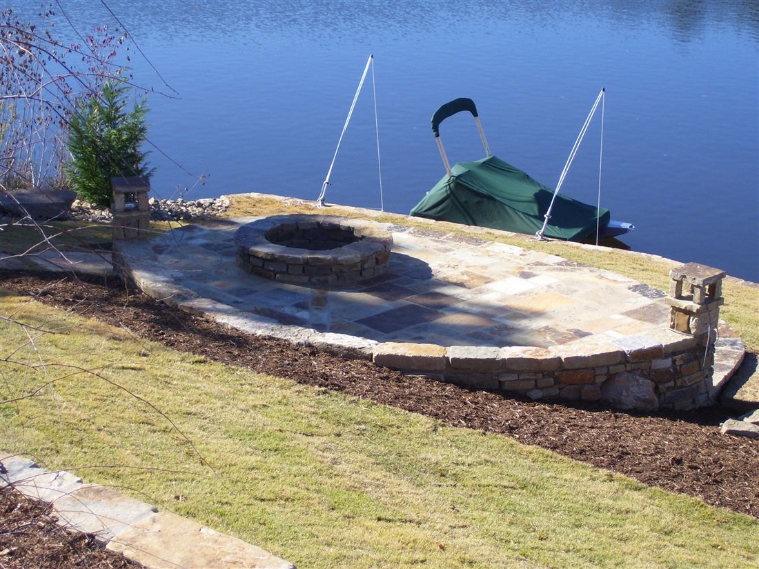 The point, fire-pit patio over the water