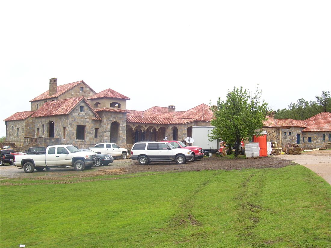 Tuscan Villa, Central Arkansas · photographed during construction