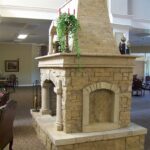 Two-sided fireplace, lodge great room