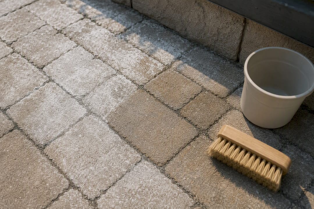 White efflorescence on concrete pavers