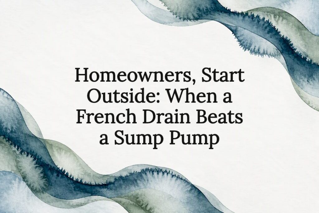 Decorative French drain article title card