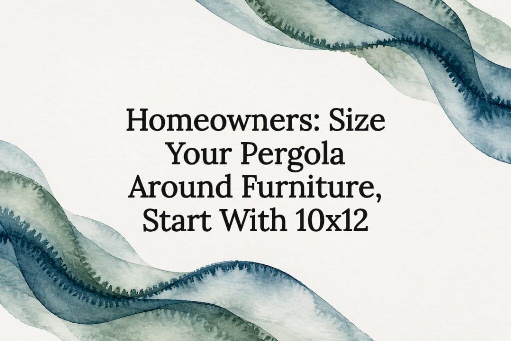 Watercolor frame for pergola sizing title
