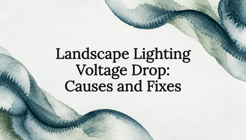 Watercolor frame around landscape lighting title