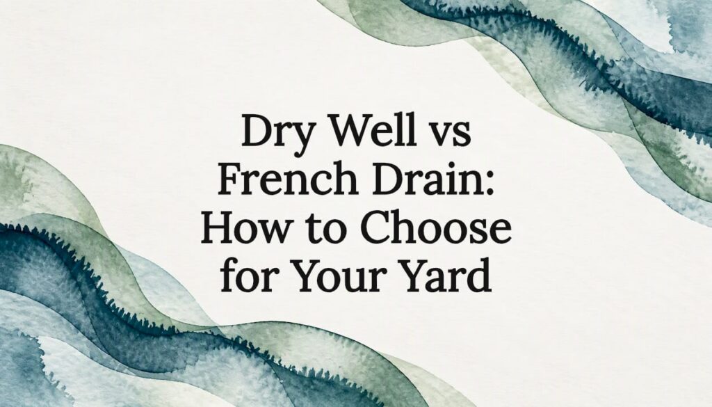 Watercolor frame surrounding drainage guide title