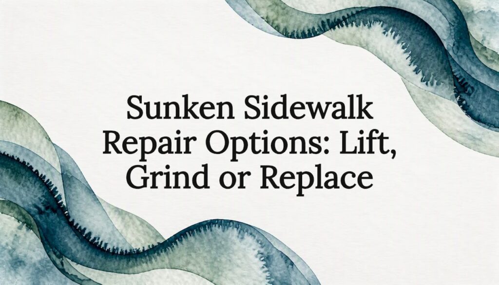 Watercolor ribbons frame sidewalk repair title
