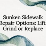 Watercolor ribbons frame sidewalk repair title