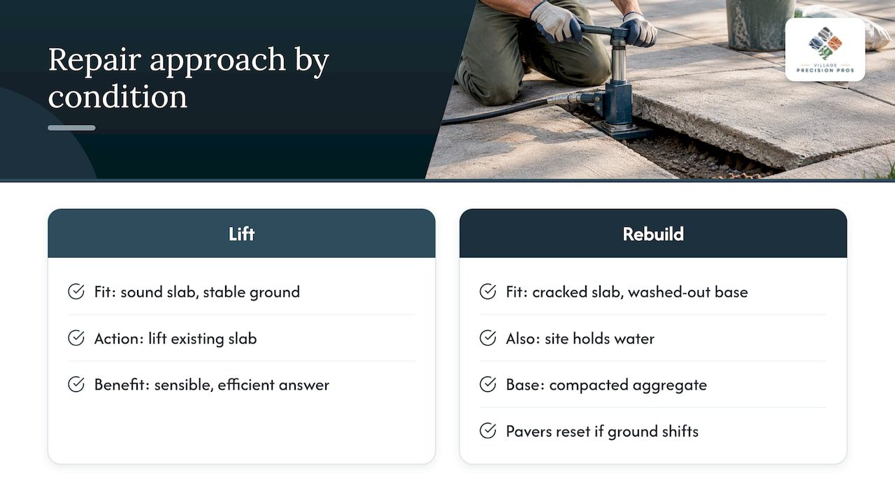 Our perspective: fix the ground, then the concrete: overview diagram