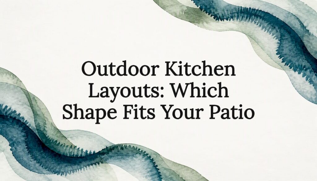 Watercolor frame around outdoor kitchen title