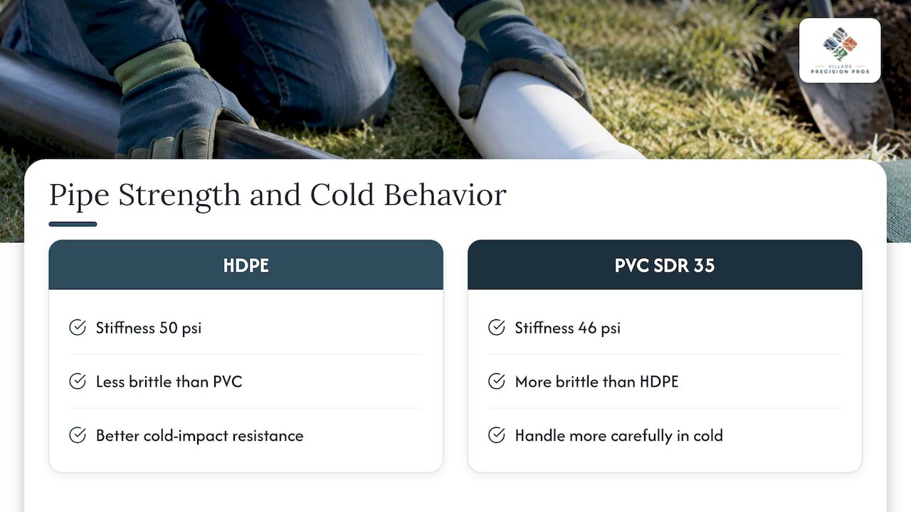 HDPE and PVC stiffness and cold impact comparison